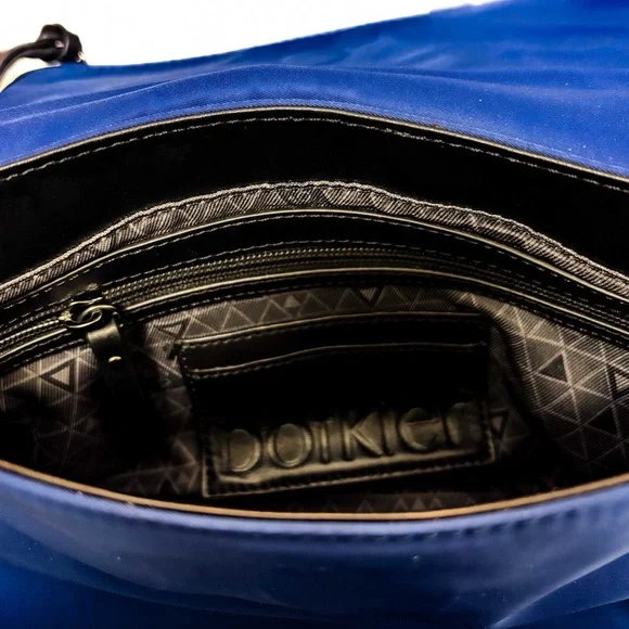 NEW - Botkier Cobalt Blue Nylon Crossbody Bag Chrome Accents & Adjustable Strap - Picture 6 of 8